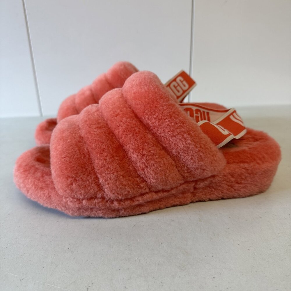 UGG Slippers Strap Sandals Fluff Yeah Slide Size 8 Samba Wedge 1110085